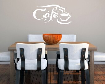 Cafe Wall Decal, Sticker for Kitchen and Dining Room Coffee Bar