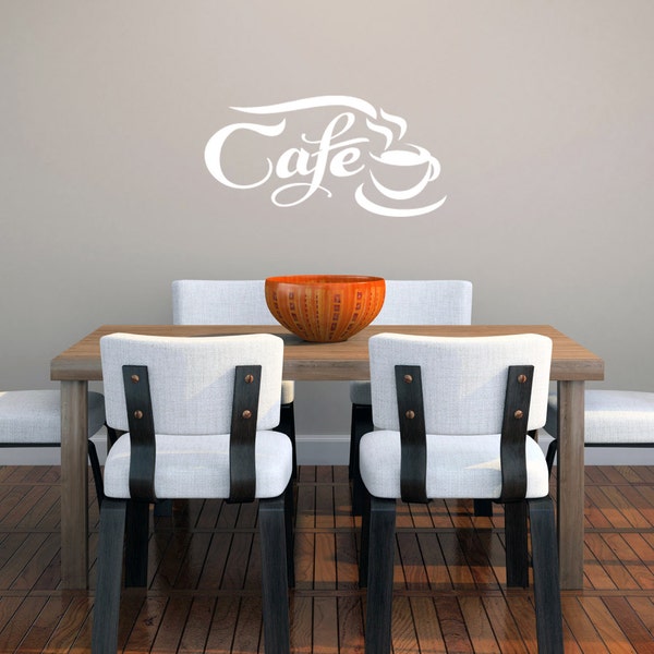 Cafe Wall Decal, Sticker for Kitchen and Dining Room Coffee Bar