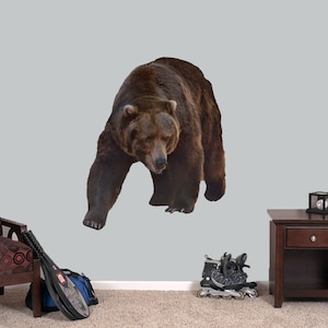 Realistic Grizzly Bear Wall Decal: Cabin Nursery Decor