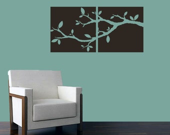Tree Branch Cutout Squares Wall Decal Decorative Art Decor Sticker For Bedroom Living Room Dining Room Entryway Select Your Size and Color