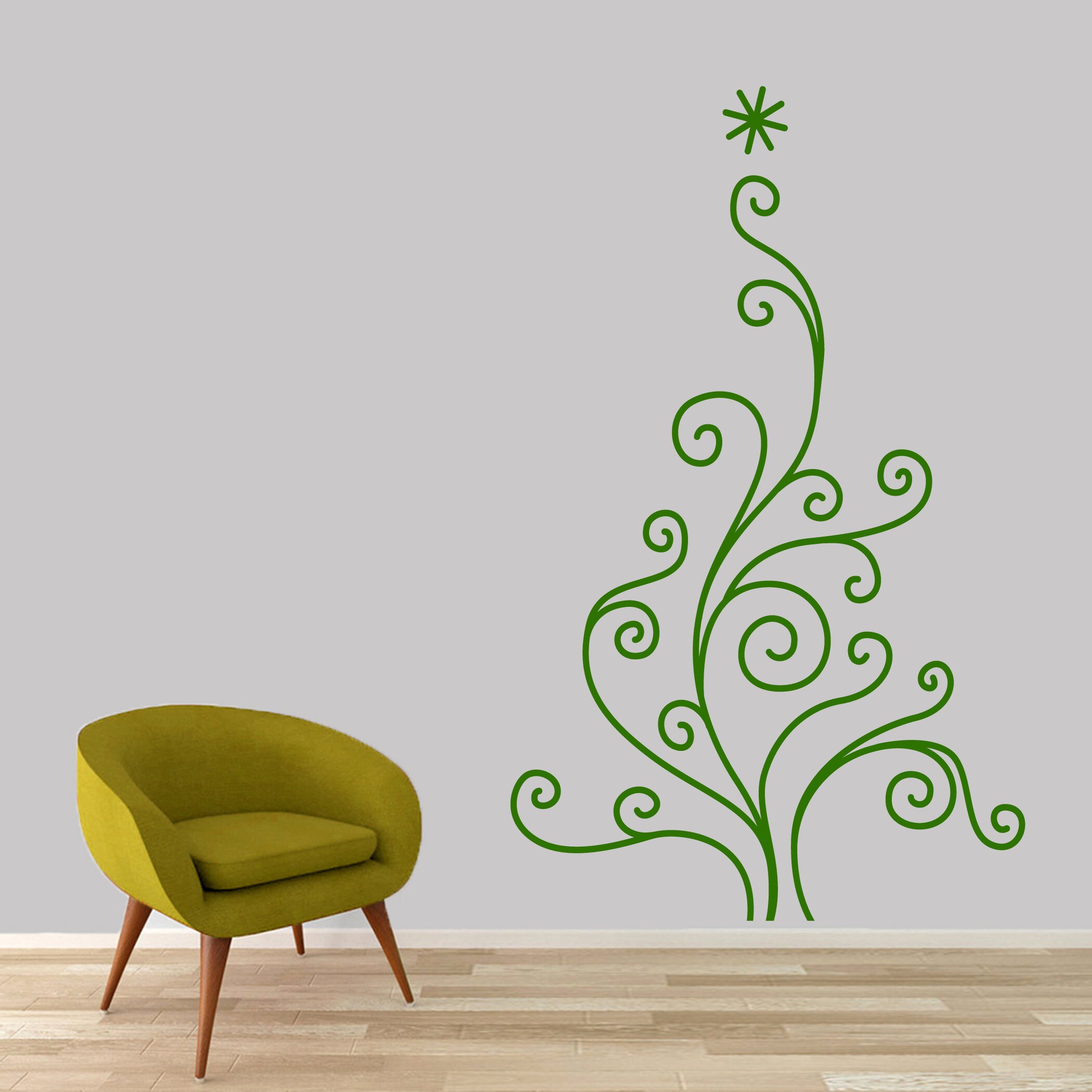 Modern Christmas Tree Decal DIY Wall or Sign Sticker Holiday Etsy