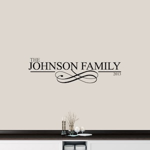 Custom Family Name Decal for Wall or Sign, Personalized Family Wedding Name Couple Gift Sticker