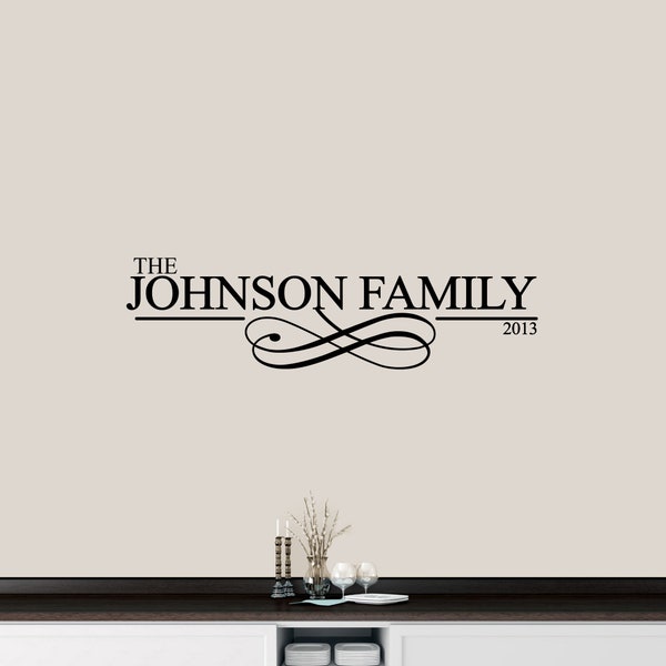 Custom Family Name Decal for Wall or Sign, Personalized Family Wedding Name Couple Gift Sticker