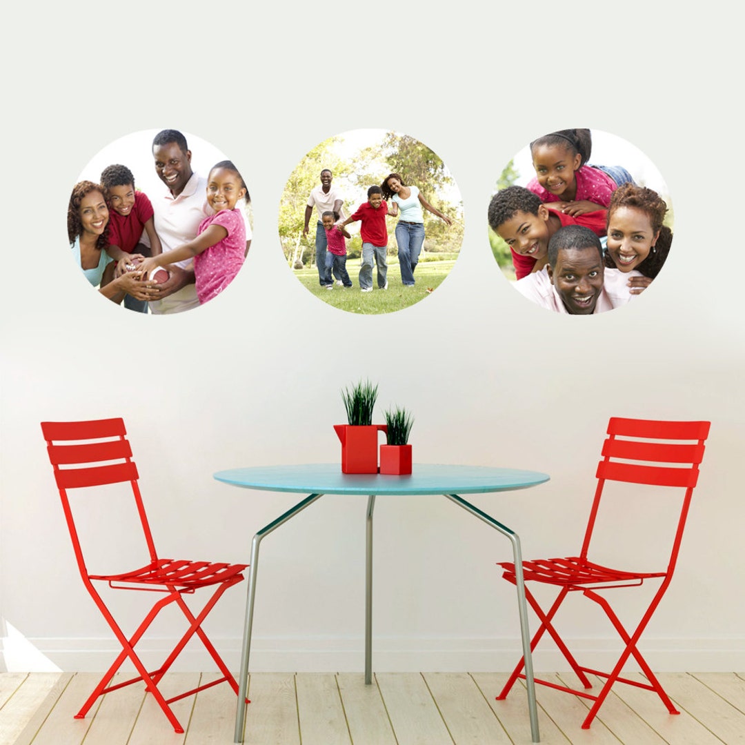 Custom Circle Photo Wall Decal Decorative Art Decor Sticker for