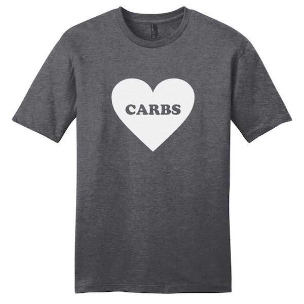Heart Carbs T-Shirt, Funny Food Shirt, I love carbs, Heart Graphic Tees, Funny Valentines Shirt