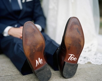 Me Too Wedding Shoe Decals - Bride and Groom Shoe Picture Stickers