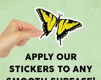 Gelber Schmetterling Mini Sticker Aufkleber für Tumbler / Gerät / Laptop / iPad / Wasserflasche / Indoor / Outdoor