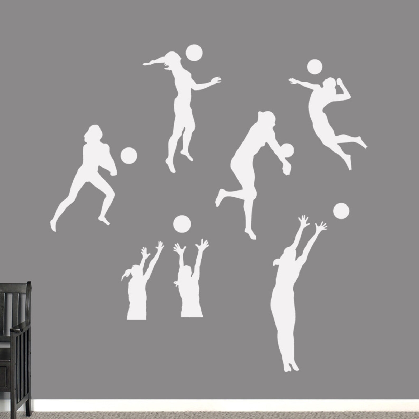 Volleyball Players Decals Set of Volleyball Stickers for Wall Etsy