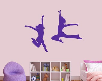 Set of Dancers Wall Decals Decorative Art Decor Sticker For Nursery Kids Room Teens Bedroom Classroom Studio Select Your Size and Color