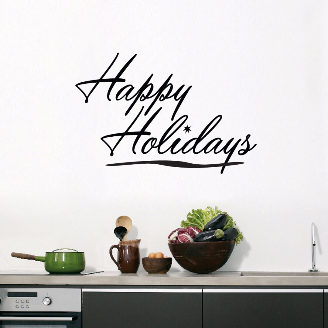 Happy Holidays Wall Decal Decorative Art Decor Sticker for Etsy