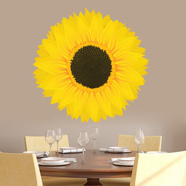 Sunflower Wall Decal Etsy