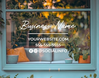 Custom Script Business Logo Decal for Store Window Door or Wall