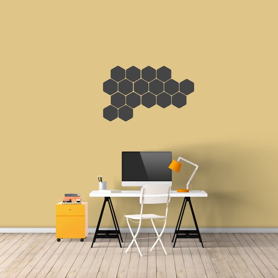 Hexagon Wall Decal Set/ Honeycomb Decor Decals/ Wall Decor/ Modern