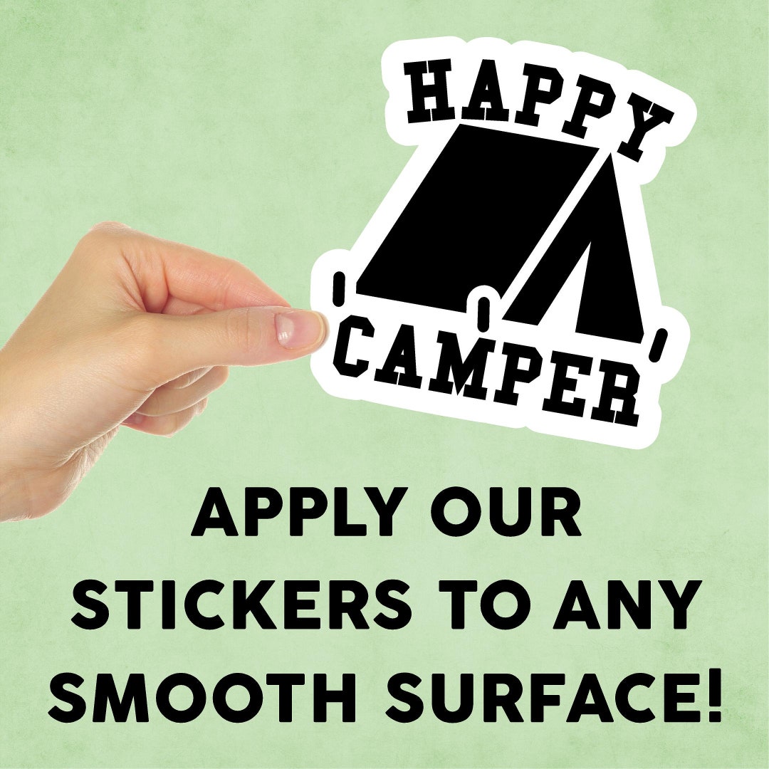 Happy Camper Mini Sticker Decal for Tumbler / Device / Laptop / iPad ...