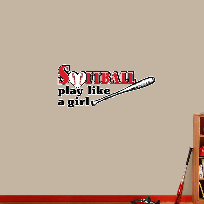 Softball Play Like A Girl Wall Decal Decorative Art Decor Etsy