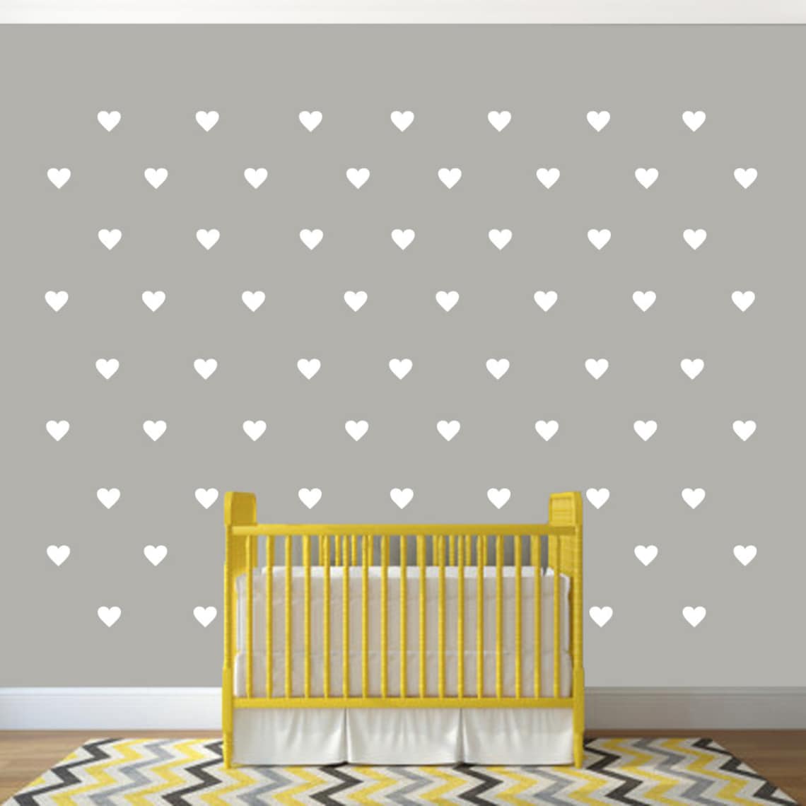Hearts Wall Decal Decorative Art Decor Sticker for Nursery Etsy