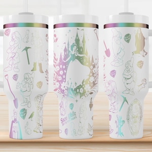 Snow White and the Seven Dwarfs Laser Engraved Tumbler,40oz/30oz Stainless Steel Tumbler,Personalized cup,Gift for Her,Disney