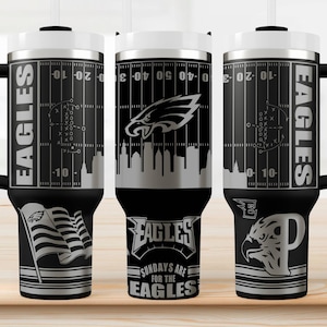 Philadelphia Eagles 40oz Tumbler | Stanley Football Cup with Handle & Straw | Engraved NFL Gift for Fans, Tailgating, Game Day