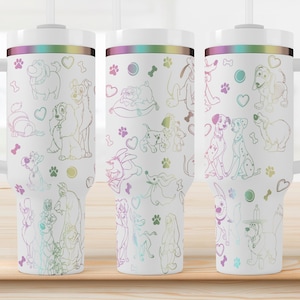 101 Dalmation Laser Engraved Stanley, 40oz/30oz Stainless Steel Tumbler, Custom cup, Personalized Tumbler Gift for Her, Disney Stanley