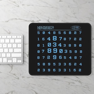 Lumon Macrodata Scary Numbers Gaming Mouse Pad | Cyberpunk Blue Numeric Grid
