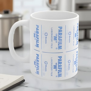 Parafilm Lifesaver Biologist Coffee Mug, Biology Gift Scientist Tea Cup Lab Technician Present, Science Laboratory Equipment