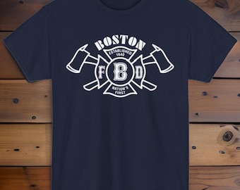 Boston Fire Department T-Shirt, Firefighter Gift, First Responder Shirt, Firehouse Apparel, Firefighter Tee