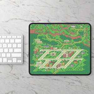EarthBound Onett Map Gaming Mouse Pad Pixel Art 8Bit Town