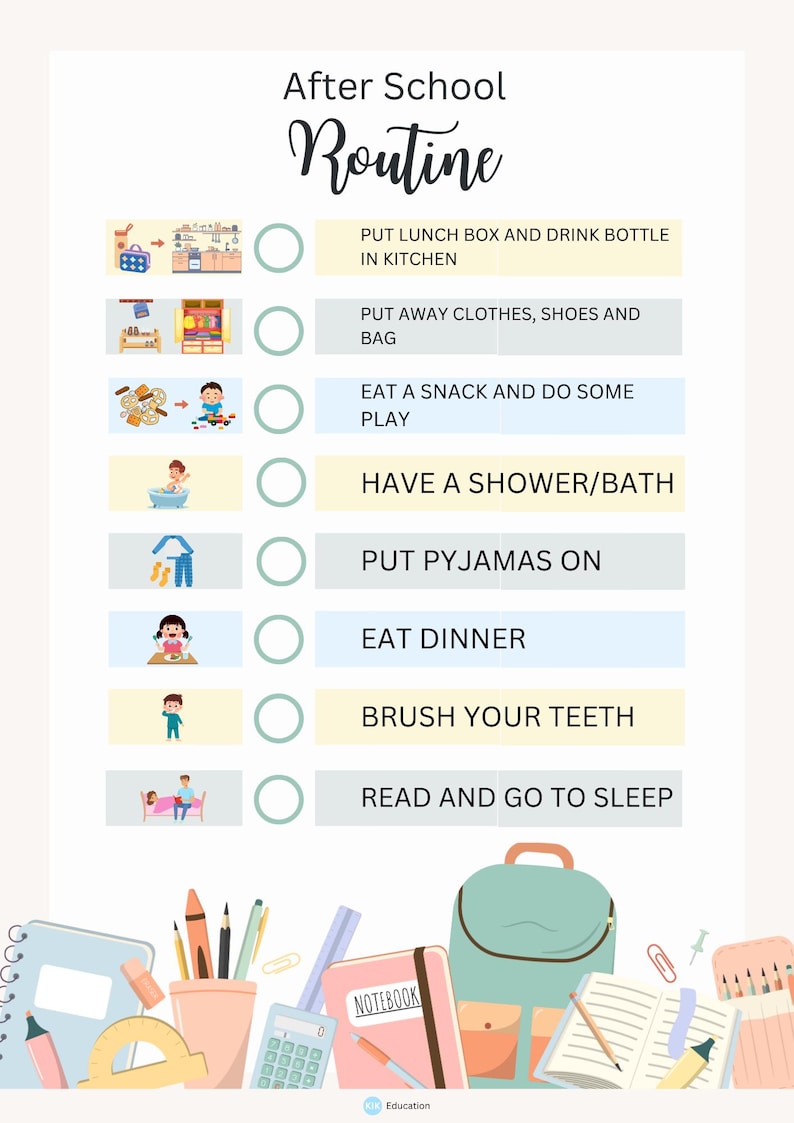Children's Morning Routine and After School Routine Posters - Etsy