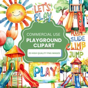 Clipart de playground divertido para decoração de aniversário e muito mais! Uso comercial ok