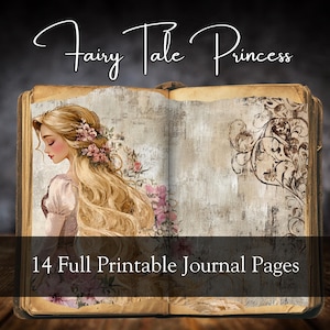 Fairytale Princess Paper Pack Magical Junk Journal Printable Pages Enchanted Scrapbooking Stationery
