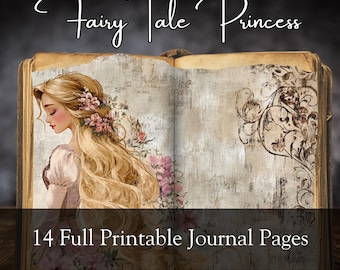 Fairytale Princess Paper Pack Magical Junk Journal Printable Pages Enchanted Scrapbooking Stationery
