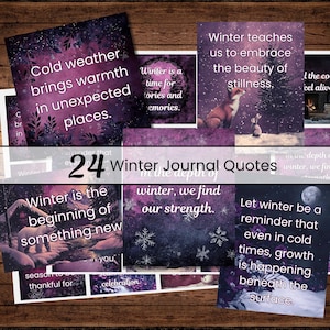 Textetiketten zum Ausdrucken mit Wintermotiven für Junk Journals, Scrapbooks & Ephemera - Inspirierende Zitate Fussy Cuts
