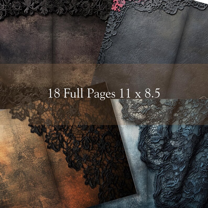 Dark Lace Junk Journal Pages: Gothic Printable Collage Digital Download ...