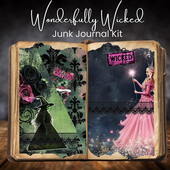 Wicked Oz-Inspired Junk Journal Kit: Printable Ephemera, Scrapbook Pages & Digital Supplies