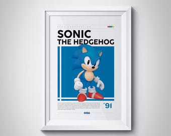 Sonic The Hedgehog Poster: Classic Arcade Game Art (Digital Download)
