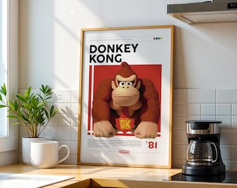 Donkey Kong Poster: Classic Arcade Game Illustration (Digital Download)