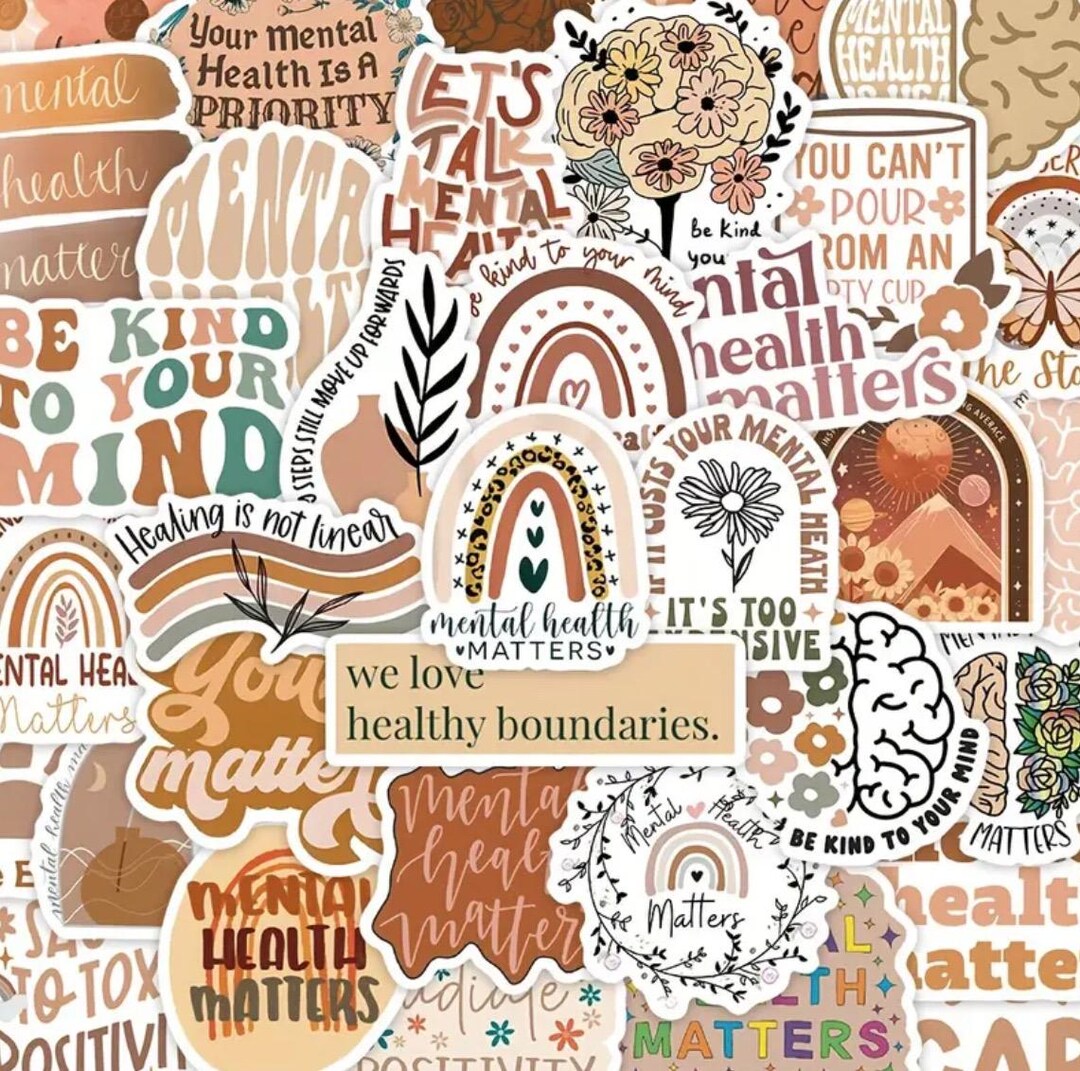 Mental Health Stickers Waterproof Vinyl Positive Affirmation Sticker ...