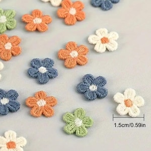 Embroidered flower patches Flower Patches DIY Craft Patches Embroidered Fabric Flower Decorative Sewing Patches Jackets Set for Crafts