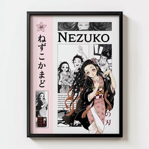 Nezuko Decor Demon Slayer Poster Ästhetik Japanischer Anime Print Kimetsu no Yaiba