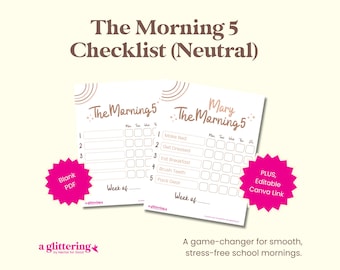 The Morning 5 - Modèle de liste de contrôle modifiable - Neutre