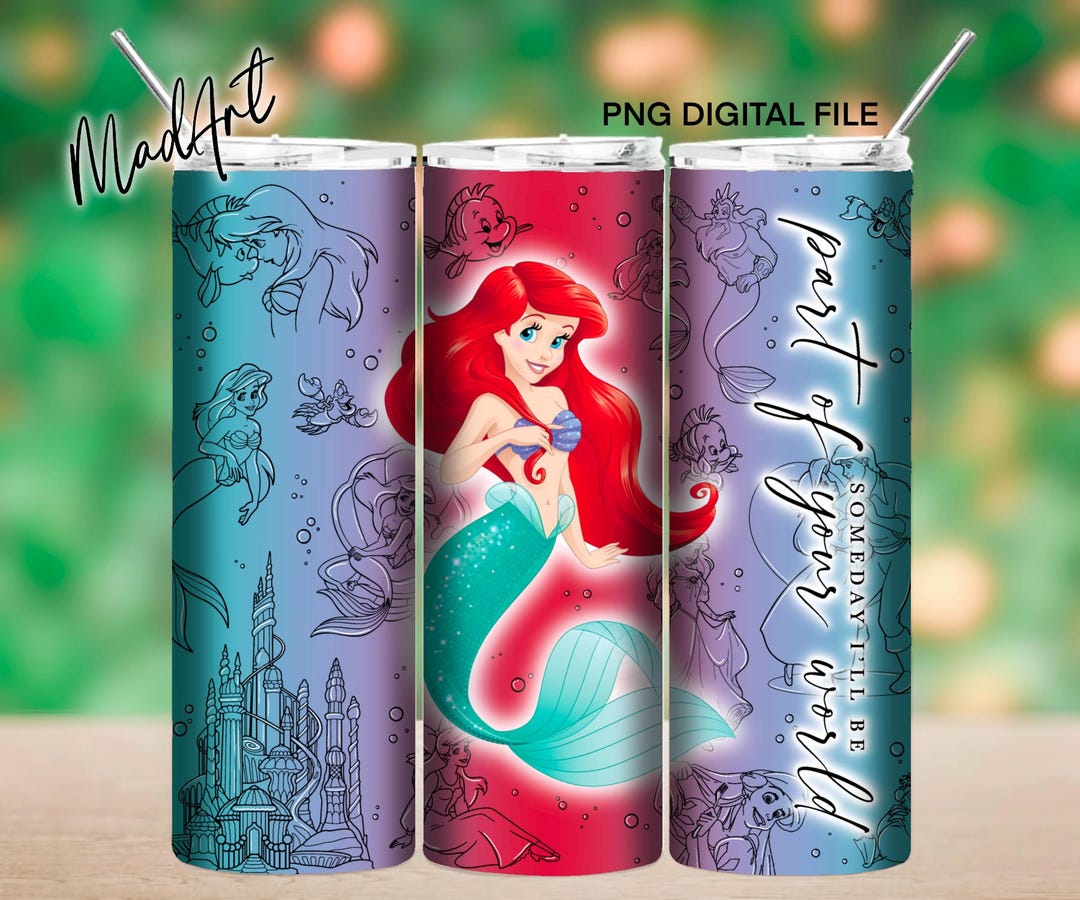 Mermaid - SEAMLESS - 20 Oz Skinny Tumbler Sublimation Design Wrap ...