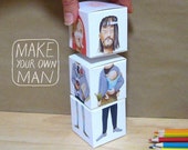 Make Your Own Man interchangeable cubes with original illustrations