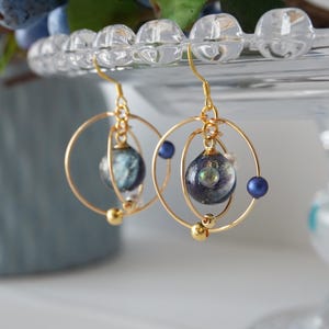 Handmade Resin Planet Earrings: Galaxy Universe Drop Earrings