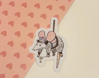 Cute Fairy Possum Sticker | Waterproof | Handmade