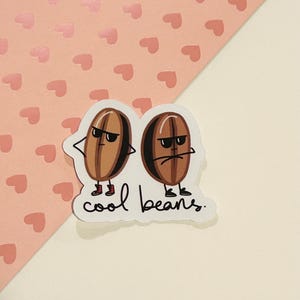 Cute Coffee Bean Sticker | Waterproof | Handmade