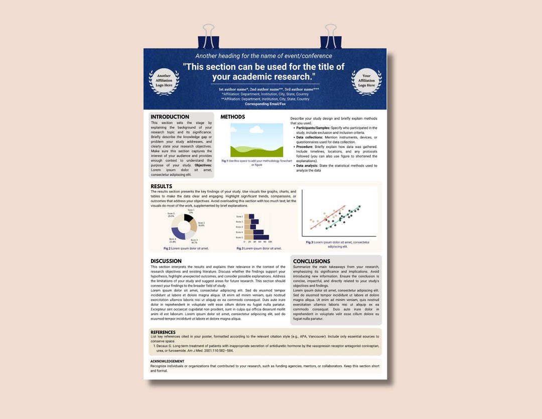 Scientific Professional Research Poster Template Editable A0 Portrait