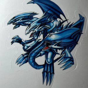 Yu-Gi-Oh-klistermärke 3 gånger Blue-Eyes Ultimate Dragon 5 cm x 5 cm