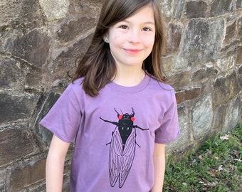 Cicada Organic Kids T Shirt Purple