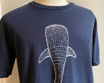 Whale Shark Organic Unisex T Shirt Navy