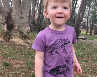 Kids Hyena T Shirt Organic Purple